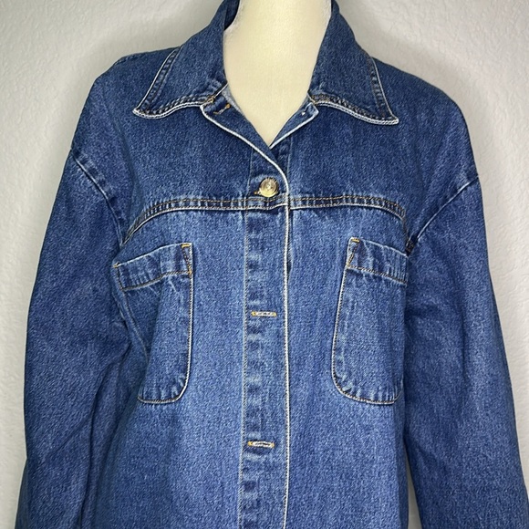 Coldwater Creek Women’s Casual Button Down Denim Barn Jacket Chore Coat XLarge - Picture 3 of 9